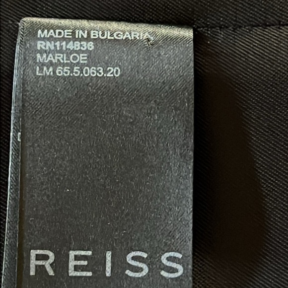 REISS Black Textured Soft Wool blend Double-Breasted Peacoat Size 8 - Picture 7 of 9